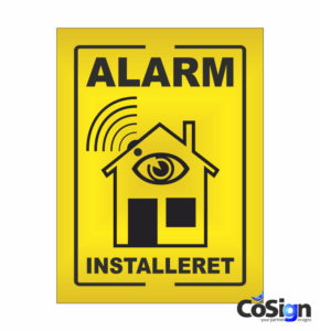 AL1-Reflex GUL Alarm installeret skilt