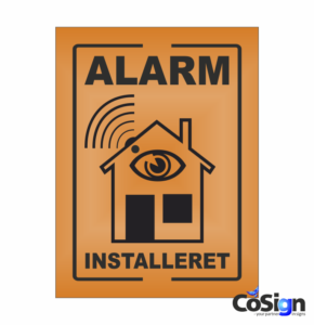 AL1-Reflex ORANGE Alarm installeret skilt