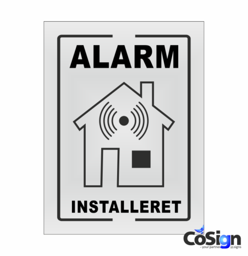 AL5-Reflex HVID Alarm installeret skilt