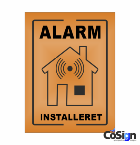 AL5-Reflex ORANGE Alarm installeret skilt