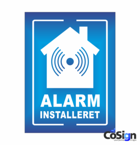 AL6-Reflex BLÅ Alarm installeret skilt