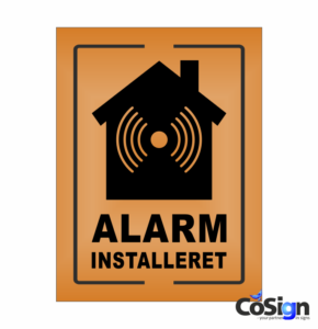 AL6-Reflex ORANGE Alarm installeret skilt