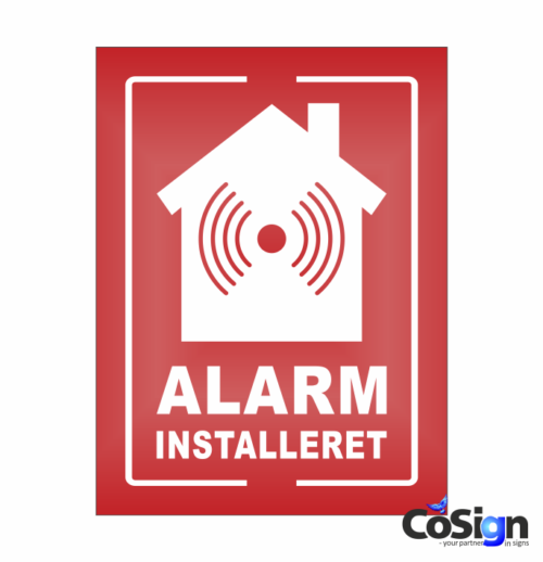 AL6-Reflex RØD Alarm installeret skilt